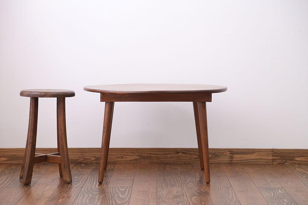 レトロ家具　昭和レトロ 丸テーブル