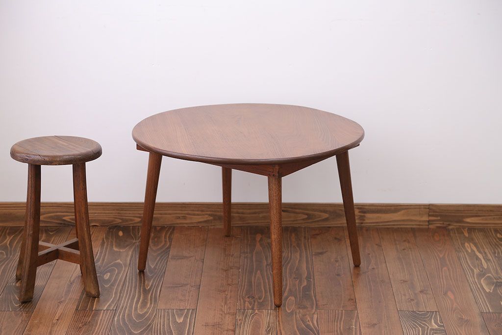 レトロ家具　昭和レトロ 丸テーブル