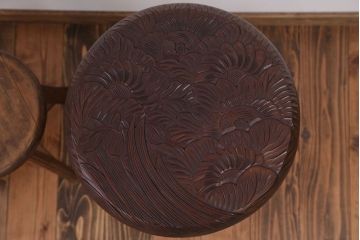 アンティーク雑貨　中古　日光彫　美しい花台