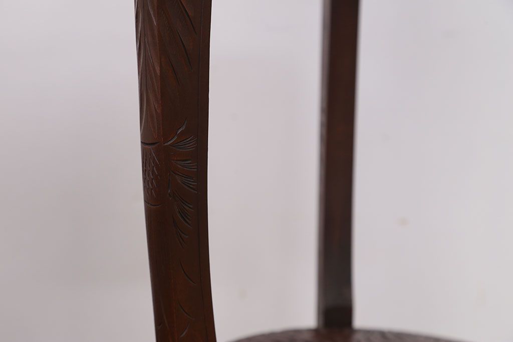 アンティーク雑貨　中古　日光彫　美しい花台