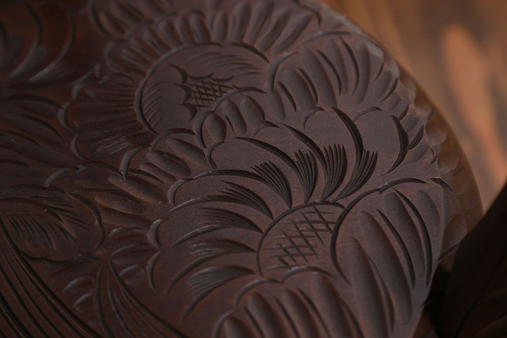 アンティーク雑貨　中古　日光彫　美しい花台