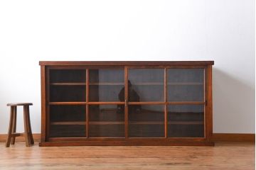 アンティーク家具　アンティーク　前面ナラ材の戸棚