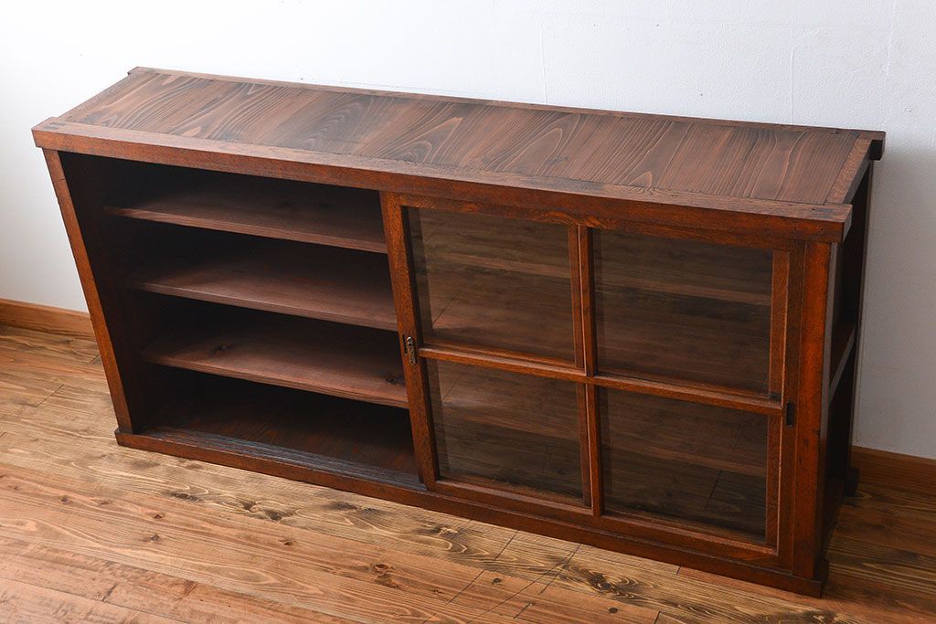 アンティーク家具　アンティーク　前面ナラ材の戸棚