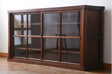 アンティーク家具　アンティーク　前面ナラ材の戸棚