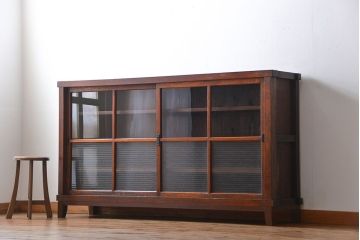 アンティーク家具　アンティーク　前面ナラ材脚付き戸棚