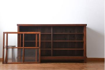 アンティーク家具　アンティーク　前面ナラ材脚付き戸棚