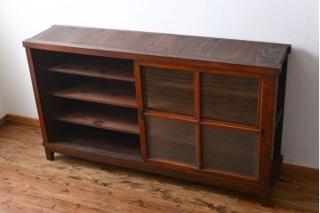 アンティーク家具　アンティーク　前面ナラ材脚付き戸棚