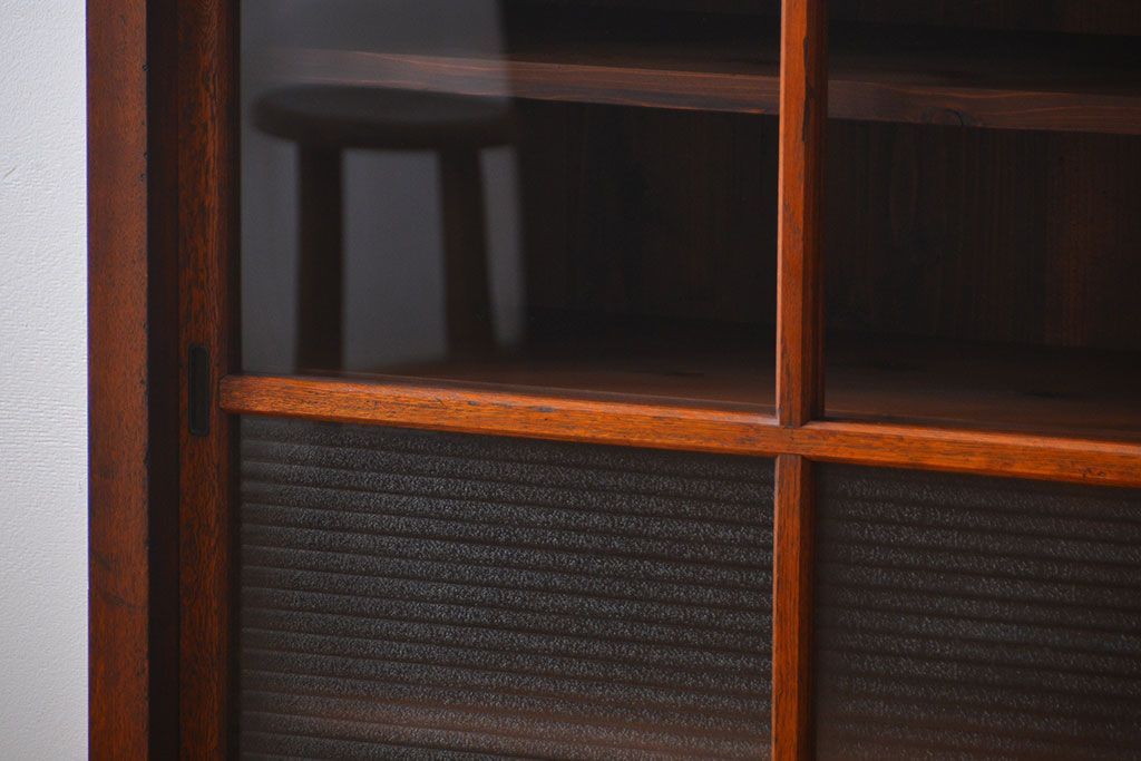 アンティーク家具　アンティーク　前面ナラ材脚付き戸棚