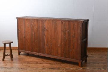 アンティーク家具　アンティーク　前面ナラ材脚付き戸棚