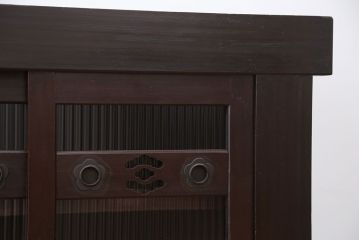 アンティーク家具　古民具・骨董 脚付き水屋箪笥ローボード(テレビ台、キャビネット、収納棚)