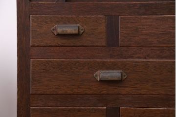 アンティーク家具　和製アンティーク　ダイヤガラス入り!引き出しいっぱい収納棚