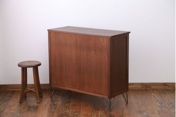 アンティーク家具　和製アンティーク　ダイヤガラス入り!引き出しいっぱい収納棚