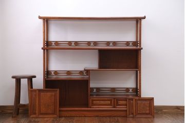 中古　欅張り!飾り棚