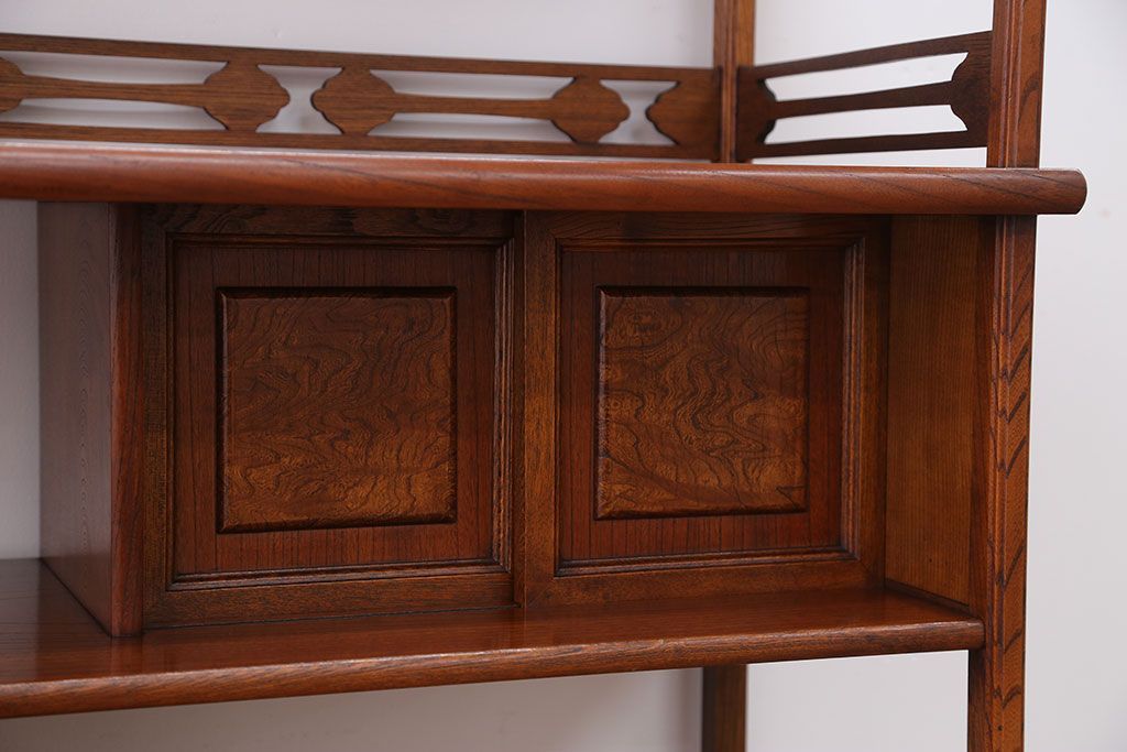 中古　欅張り!飾り棚