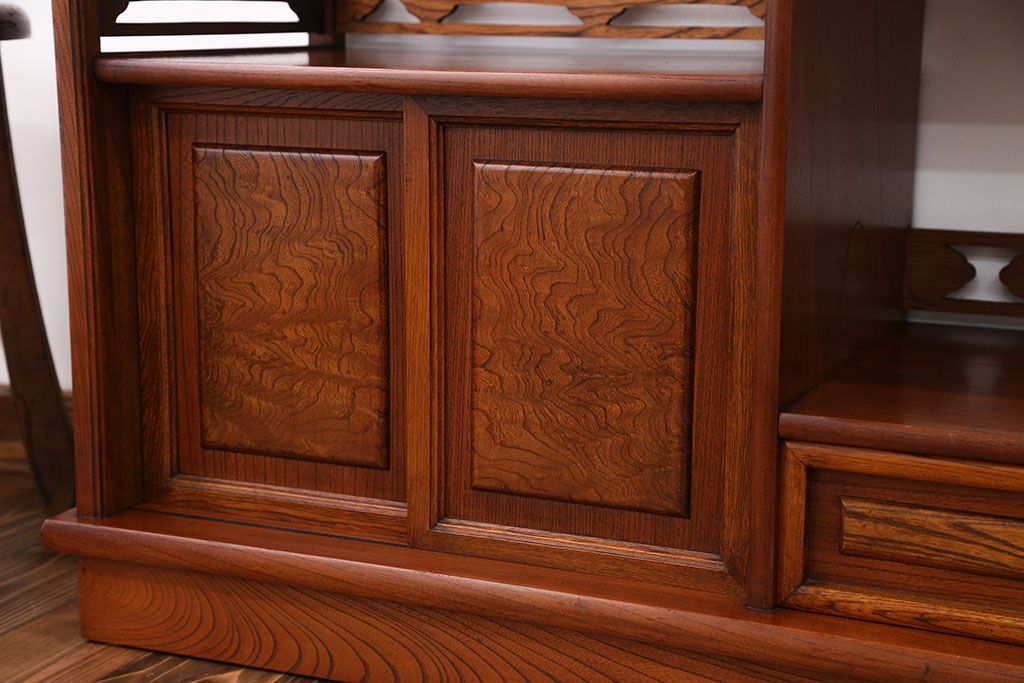 中古　欅張り!飾り棚