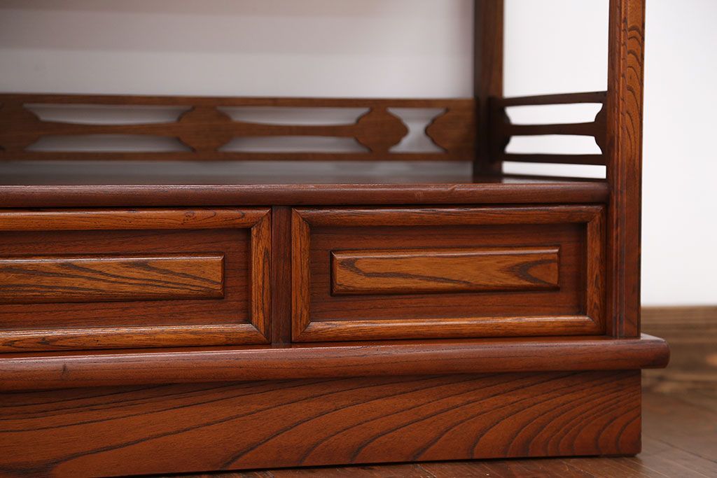 中古　欅張り!飾り棚