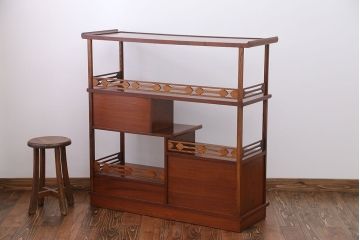 中古　欅張り!飾り棚