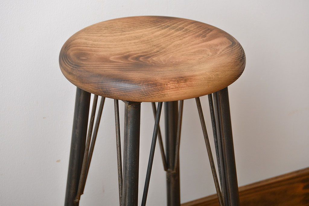 ラフジュオリジナル　鉄脚スツール(1)