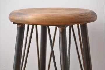 ラフジュオリジナル　鉄脚スツール(椅子、チェア)(3)