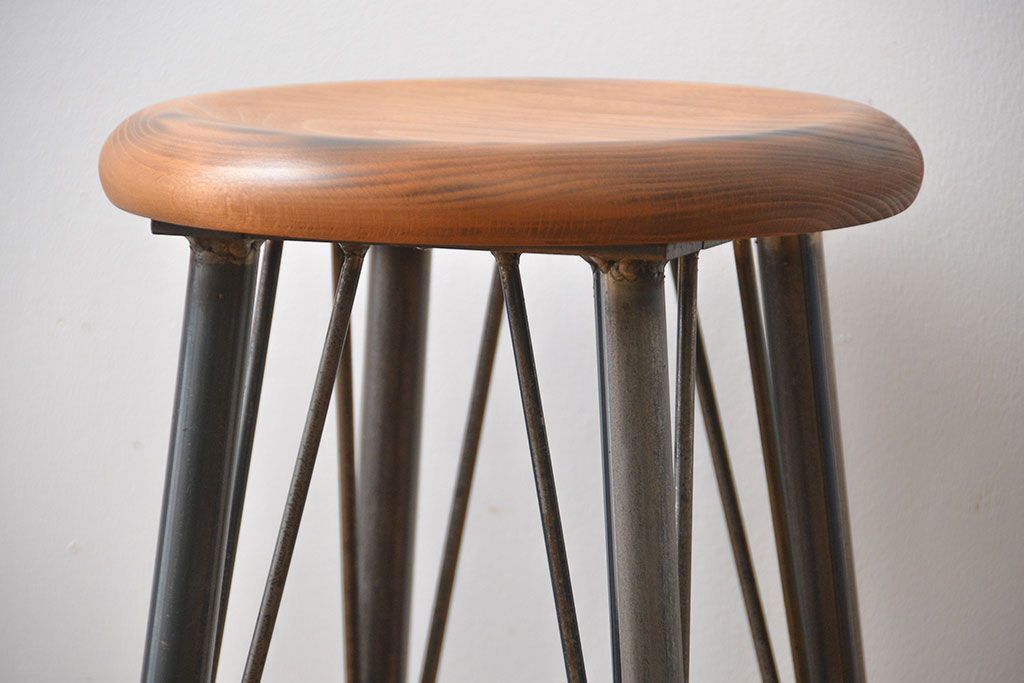 ラフジュオリジナル　鉄脚スツール(5)