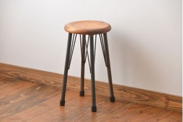 ラフジュオリジナル　鉄脚スツール(椅子、チェア)(7)