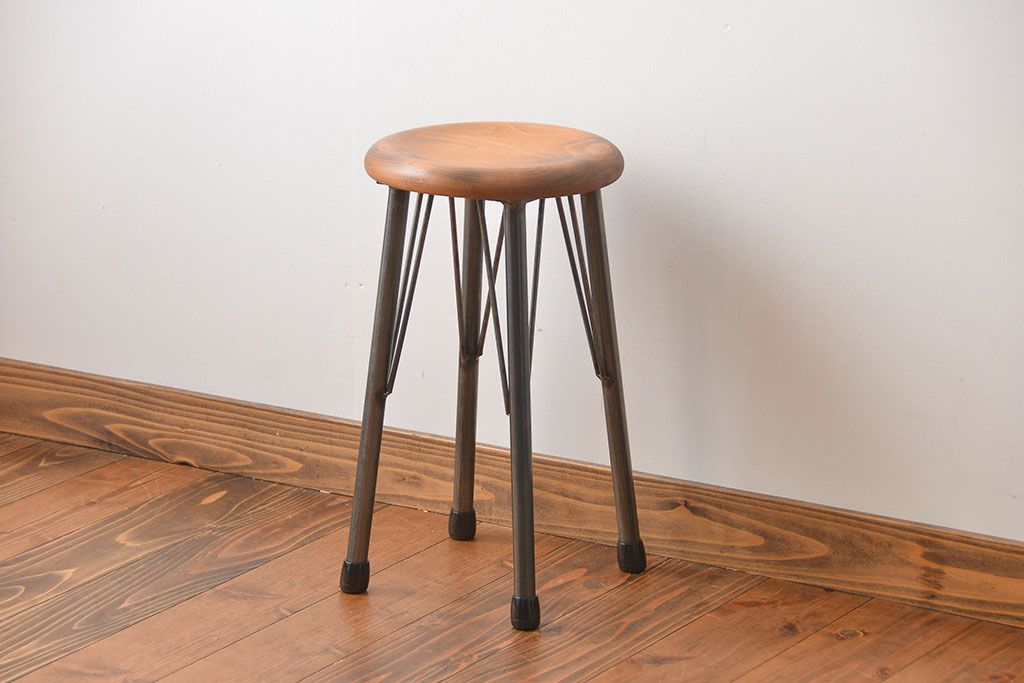 ラフジュオリジナル　鉄脚スツール(椅子、イス)(8)