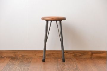 ラフジュオリジナル　鉄脚スツール(椅子、イス)(8)