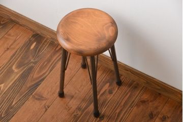 ラフジュオリジナル　鉄脚スツール(椅子、イス)(8)