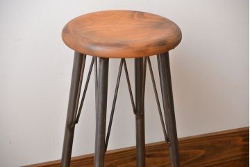 ラフジュオリジナル　鉄脚スツール(椅子、イス)(8)