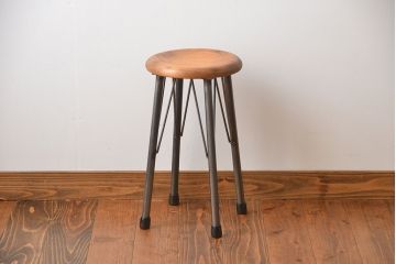 ラフジュオリジナル　鉄脚スツール(椅子、イス)(8)