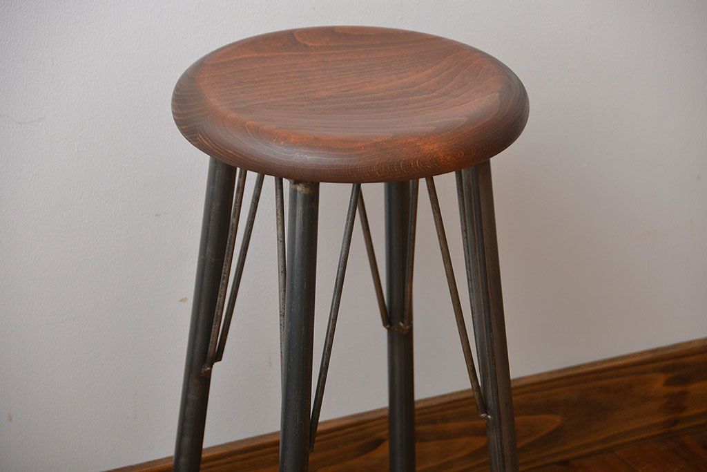 ラフジュオリジナル　鉄脚スツール(9)