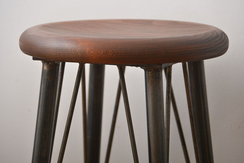 ラフジュオリジナル　鉄脚スツール(9)