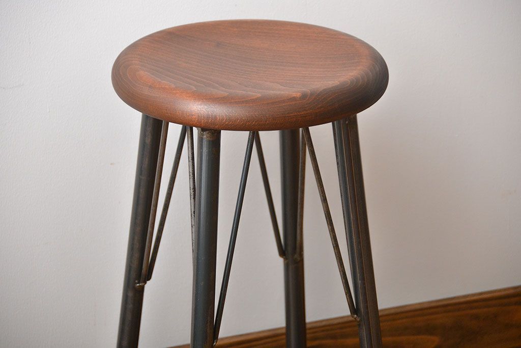 ラフジュオリジナル　鉄脚スツール(10)