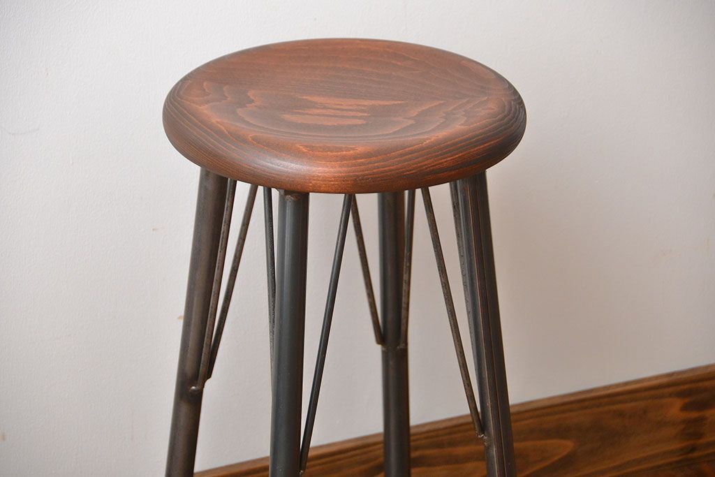 ラフジュオリジナル　鉄脚スツール(11)