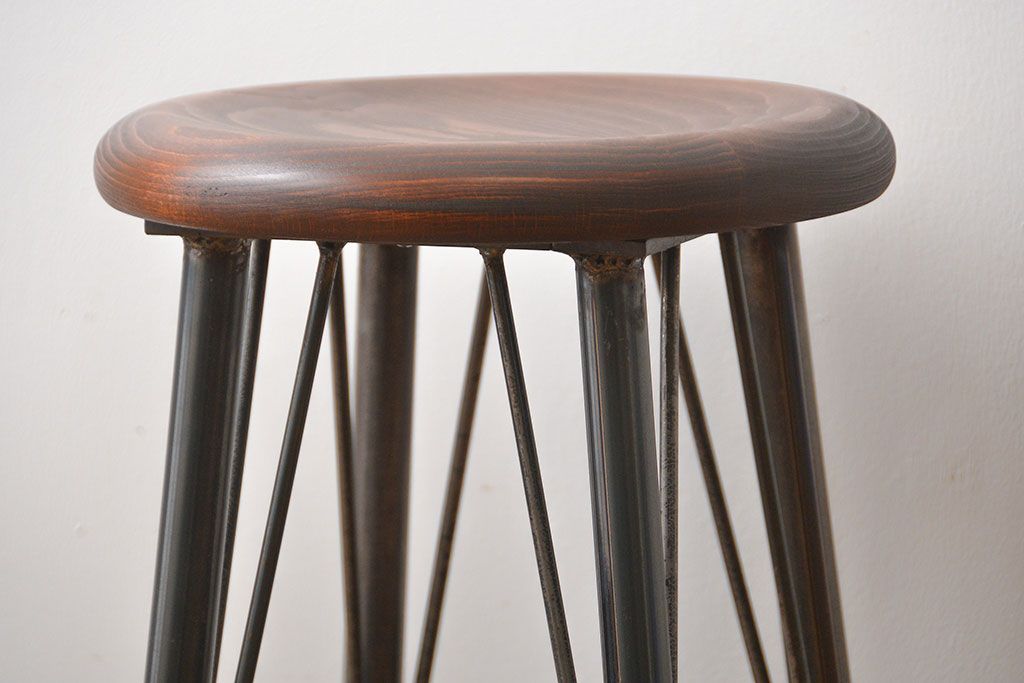 ラフジュオリジナル　鉄脚スツール(11)