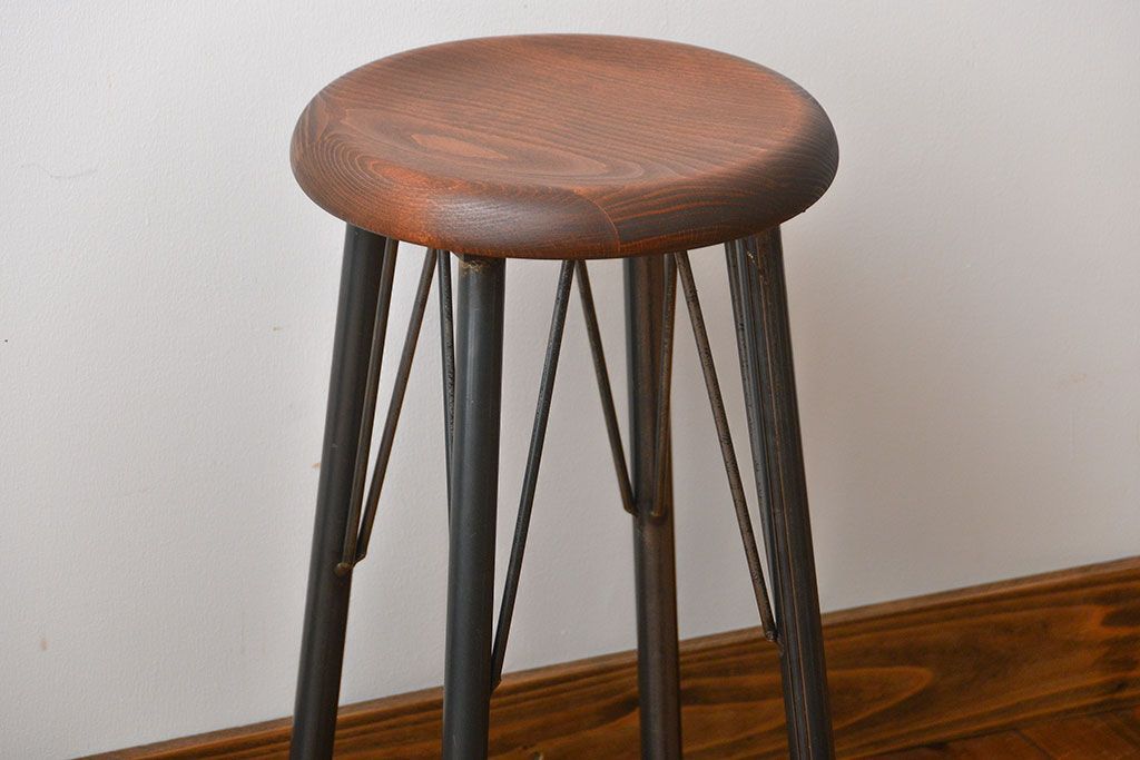 ラフジュオリジナル　鉄脚スツール(12)