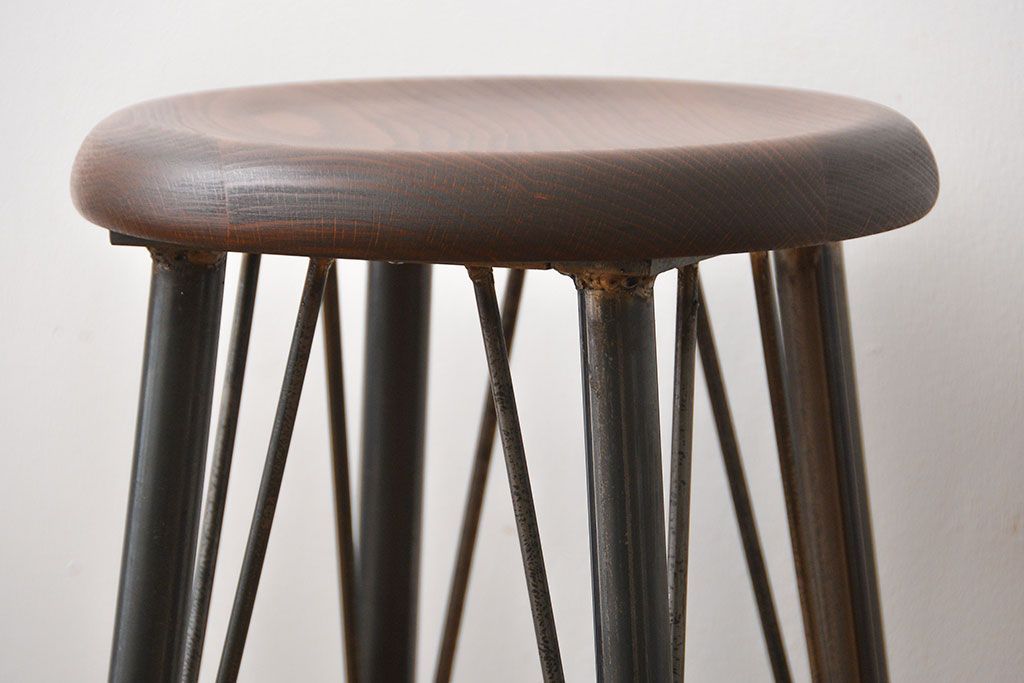 ラフジュオリジナル　鉄脚スツール(12)