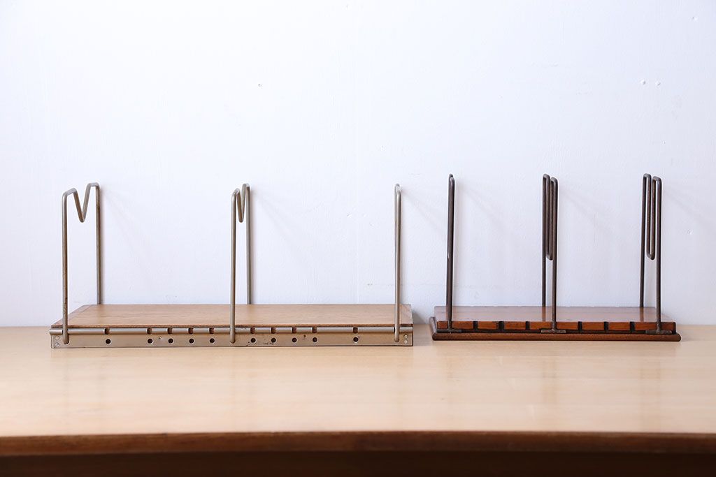 レトロ家具　昭和レトロ　本立て大小2個セット