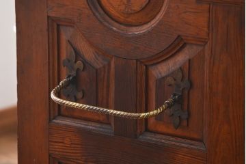 アンティーク家具　イギリスアンティーク　パイン材のチャーチベンチ