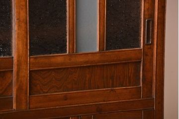 レトロ家具　昭和レトロ　ダイヤガラス入りカップボード