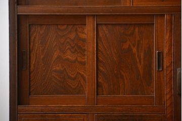 レトロ家具　昭和レトロ　ダイヤガラス入りカップボード