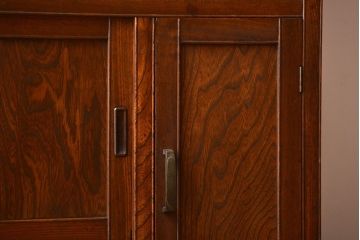 レトロ家具　昭和レトロ　ダイヤガラス入りカップボード