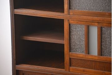 レトロ家具　昭和レトロ　ダイヤガラス入りカップボード