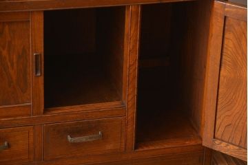 レトロ家具　昭和レトロ　ダイヤガラス入りカップボード