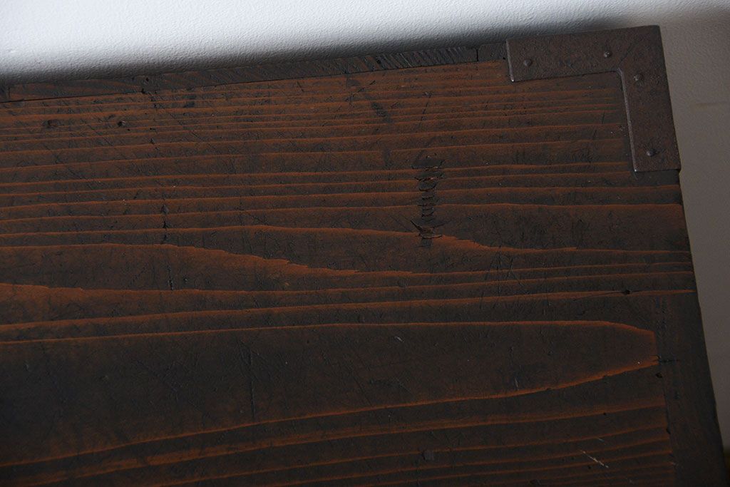 アンティーク家具　古民具・骨董　角手　縦型時代箪笥