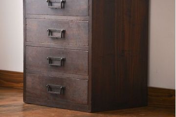 アンティーク家具　古民具・骨董　角手　縦型時代箪笥