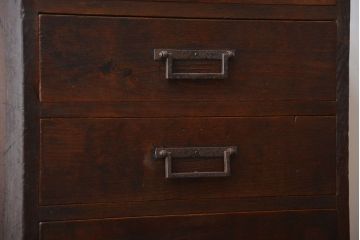 アンティーク家具　古民具・骨董　角手　縦型時代箪笥