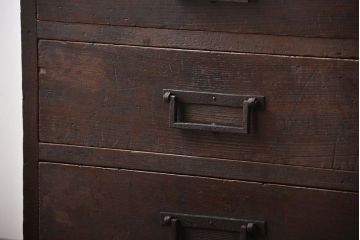 アンティーク家具　古民具・骨董　角手　縦型時代箪笥