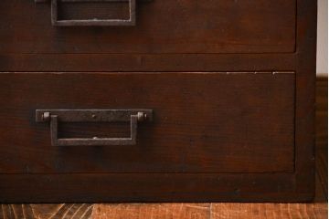 アンティーク家具　古民具・骨董　角手　縦型時代箪笥