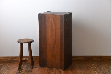 アンティーク家具　古民具・骨董　角手　縦型時代箪笥